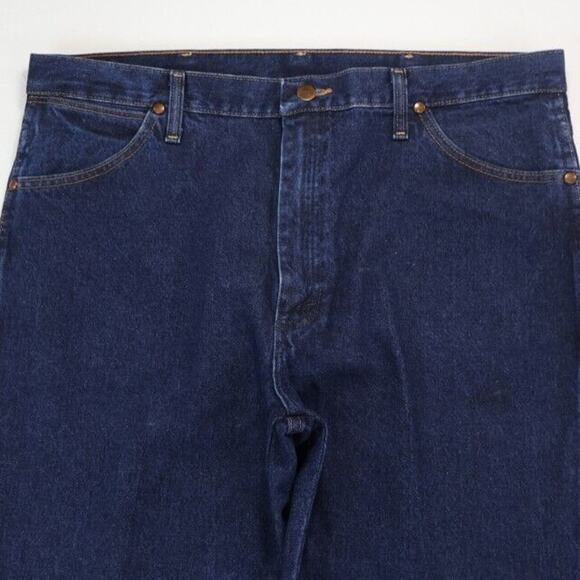 Wrangler Jeans Mens 38x30 Blue Denim Cowboy Cut Slim Fit Dark Wash Rodeo USA - Picture 2 of 9